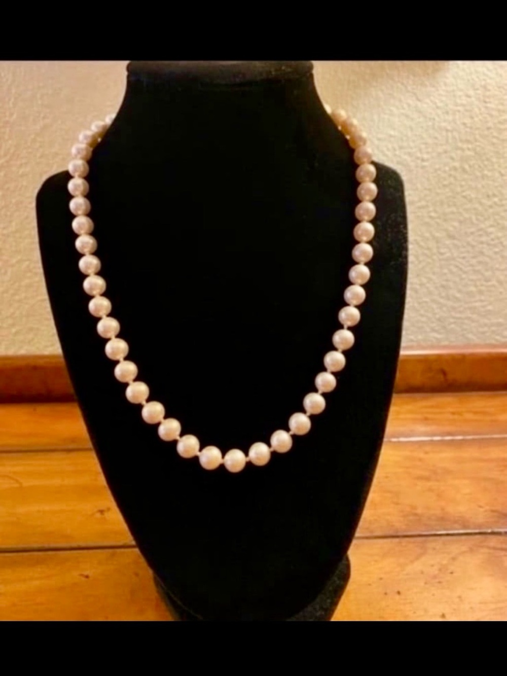 Timeless 18 Inch Pearl Strand Necklace with Gold Tone Fishhook Clasp